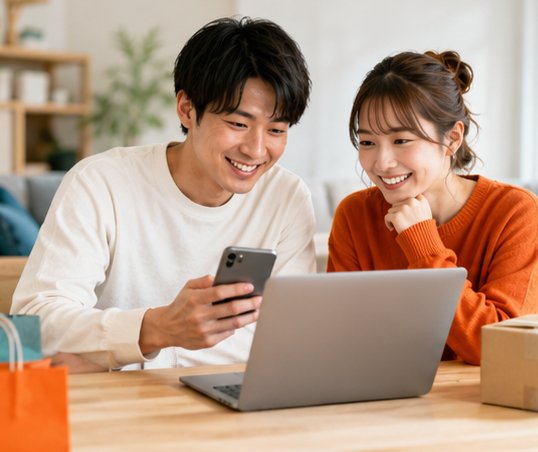 ネット通販で買い物をする様子