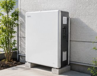 太陽光発電を設置した住宅と家族